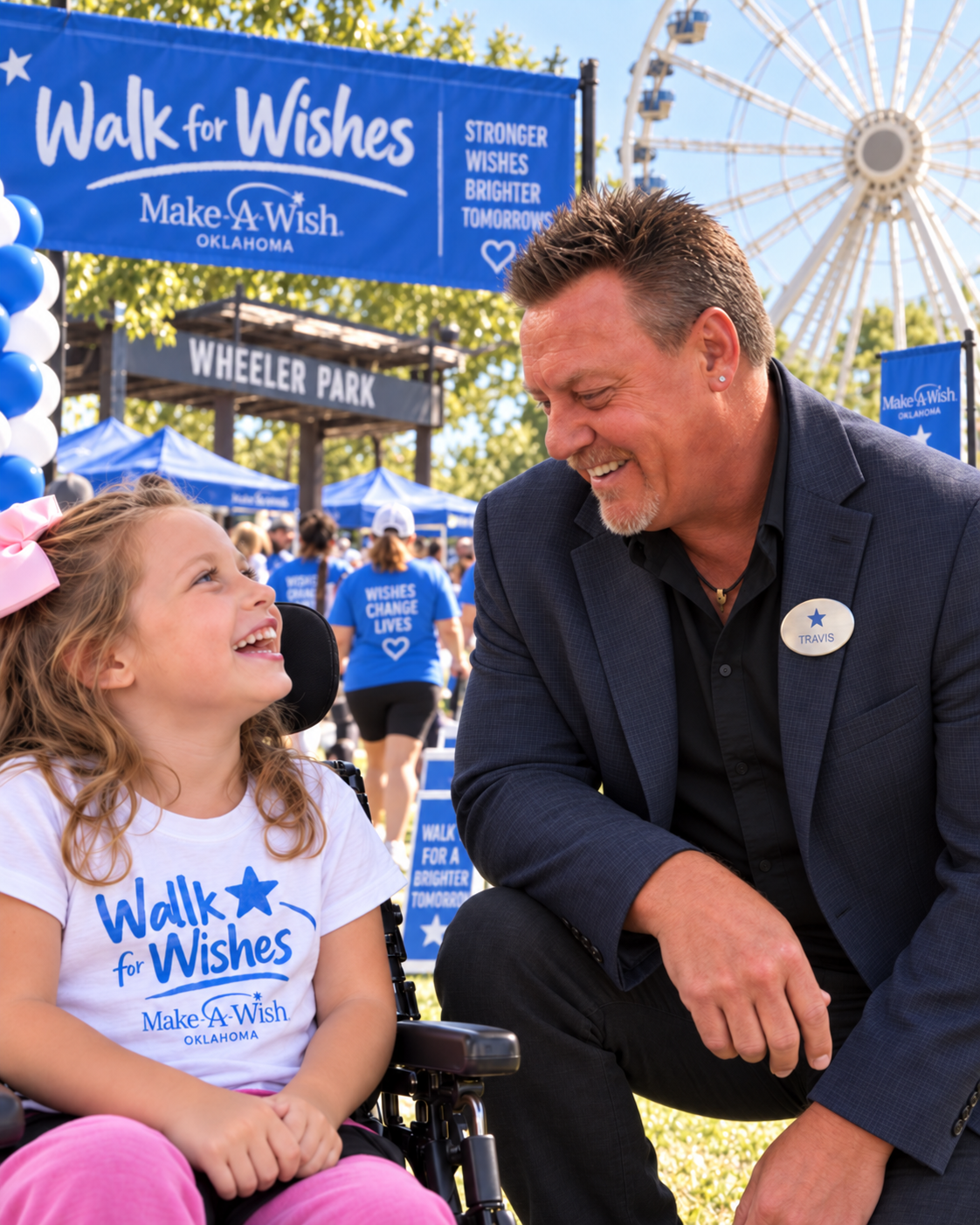 Provided image of a welcoming moment at Walk for Wishes